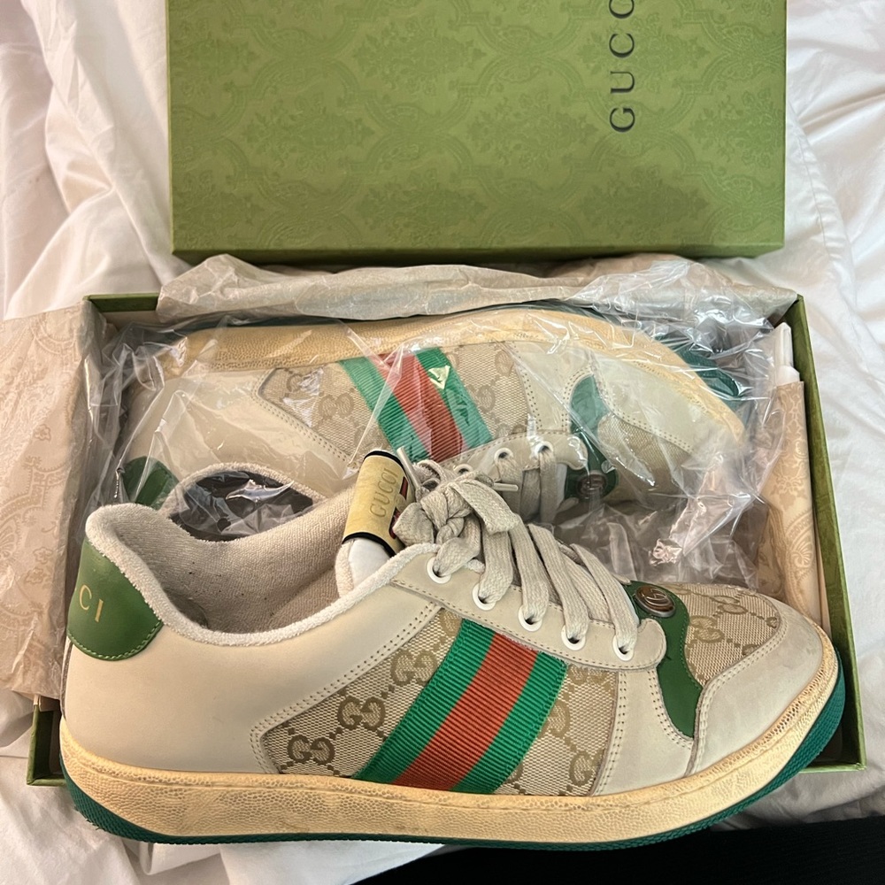 Gucci Womens Screener Leather Sneaker